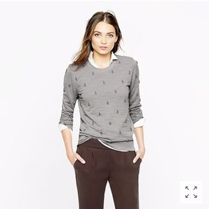 J. Crew Painted Jewel Sweatshirt Gray Sz S